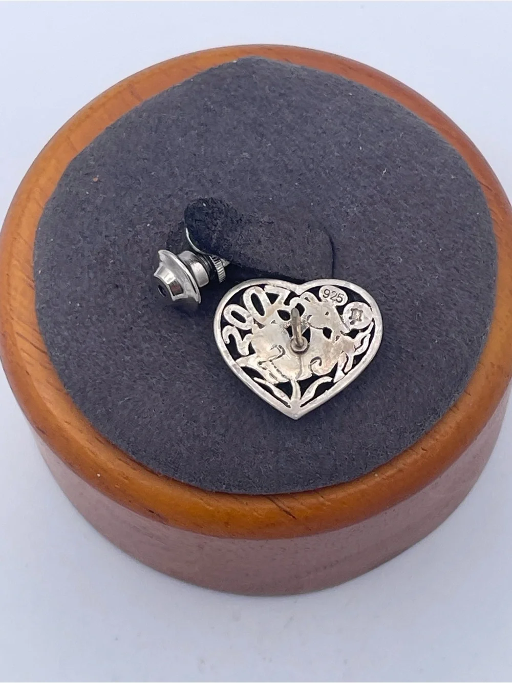 John Hardy Kali Heart Dot Sterling Silver 925 Tie Tack Lapel Pin Pebble Heart #2
